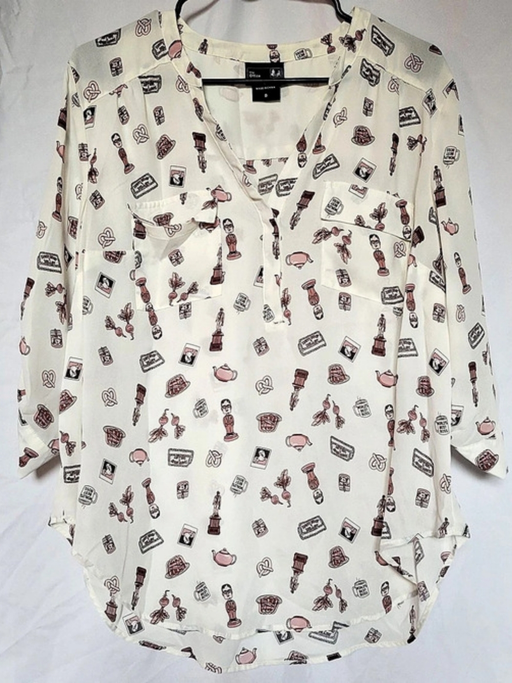 Torrid The Office Printed Blouse Size 0 Like New